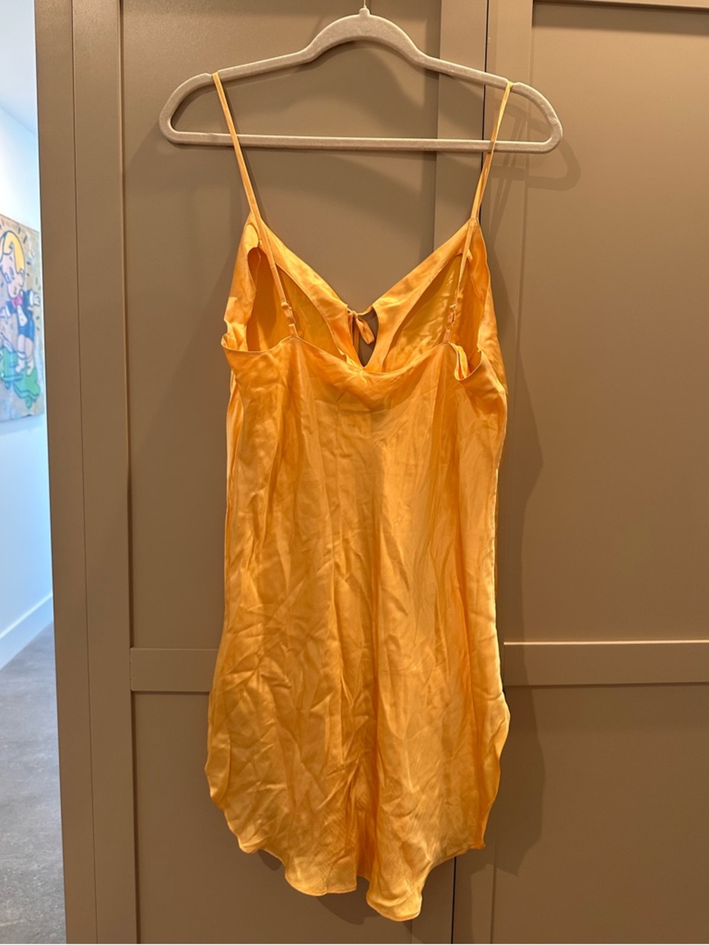 Vintage Victoria’s Secret 100% Silk Slip Dress Orange Gold Y2K Bias Cut Mini - Picture 2 of 3